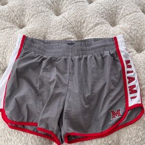 Gray and Red Athletic Shorts